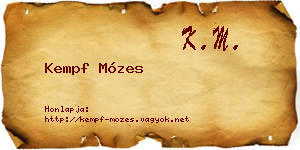 Kempf Mózes névjegykártya